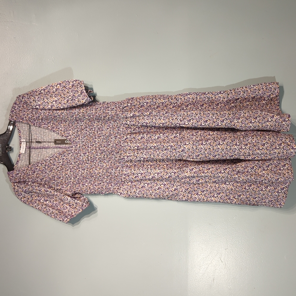 CUQY dress size XL 16/18 purple flower design